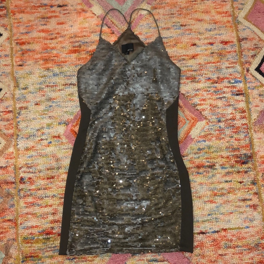 Greyson sequin body con dress - like new!